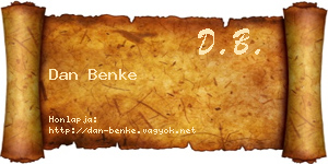 Dan Benke névjegykártya
